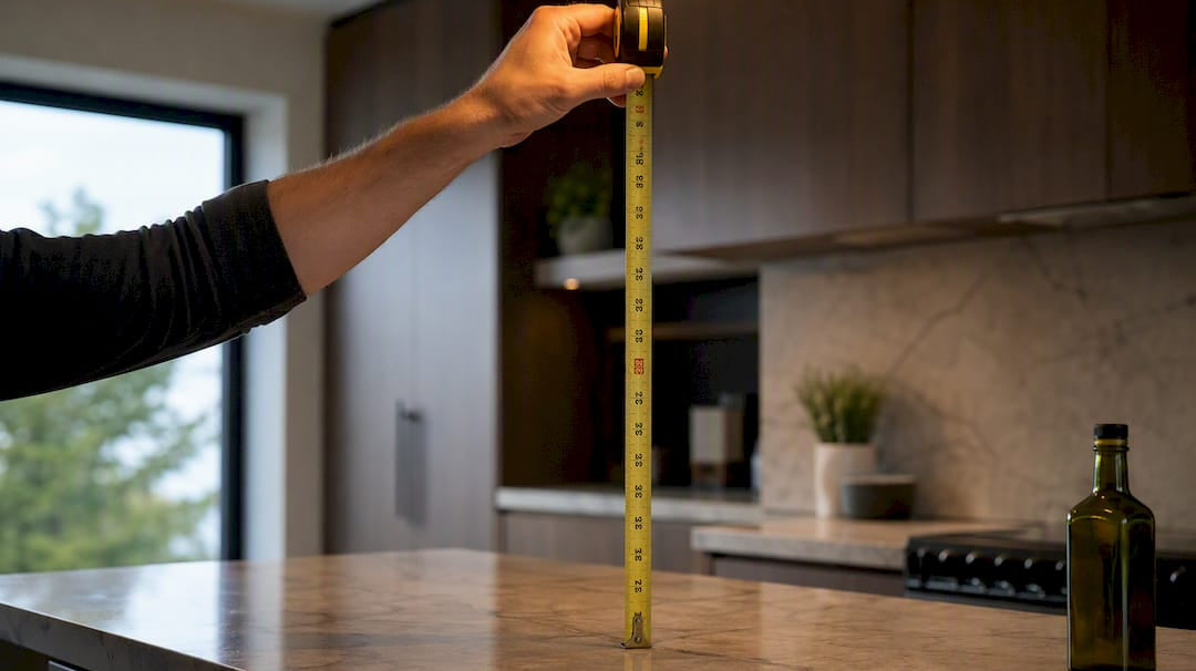 Measuring pendant clearance above kitchen island