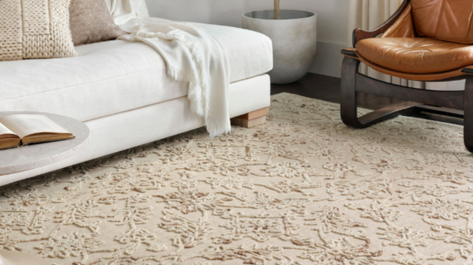 living room loloi rug and furniture