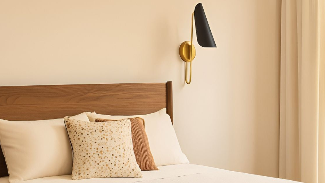 Wall sconce in the bedroom to add warmth