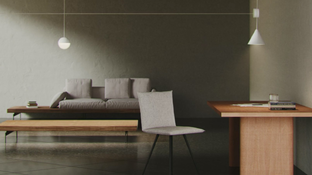 Flos lighting and floor lamp in the living room