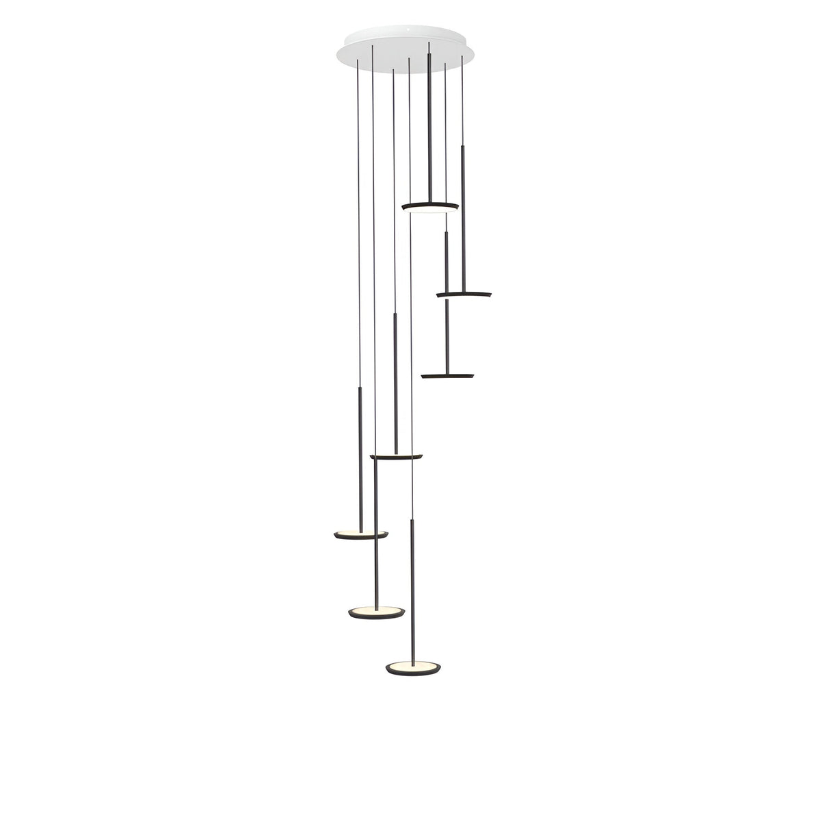 Pablo Designs SKY BLK 7 CHAND Sky LED Chandelier in Matte Black