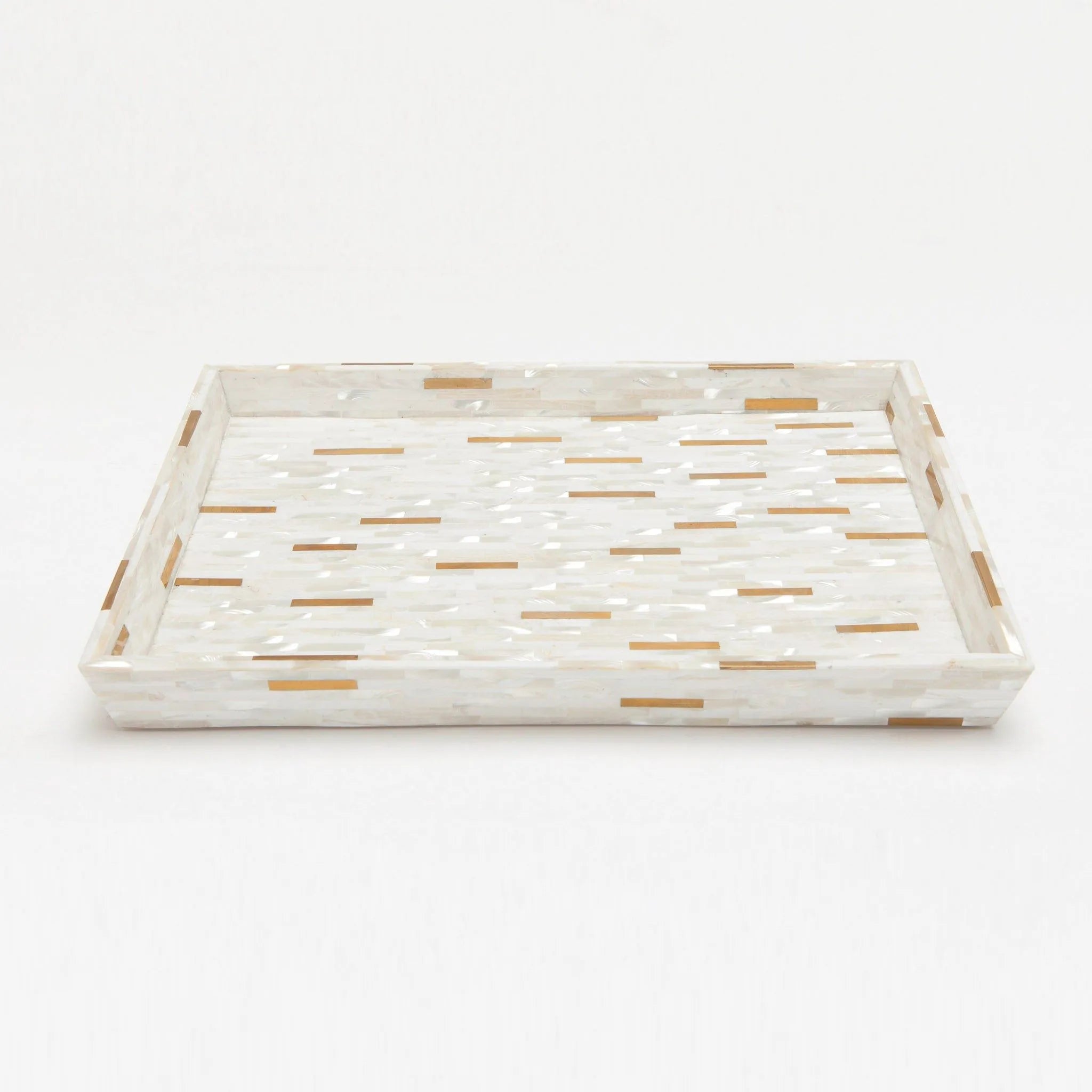 Pigeon and Poodle PP000475 Cortona Trays in Brass Mix Shell/Metal Mix