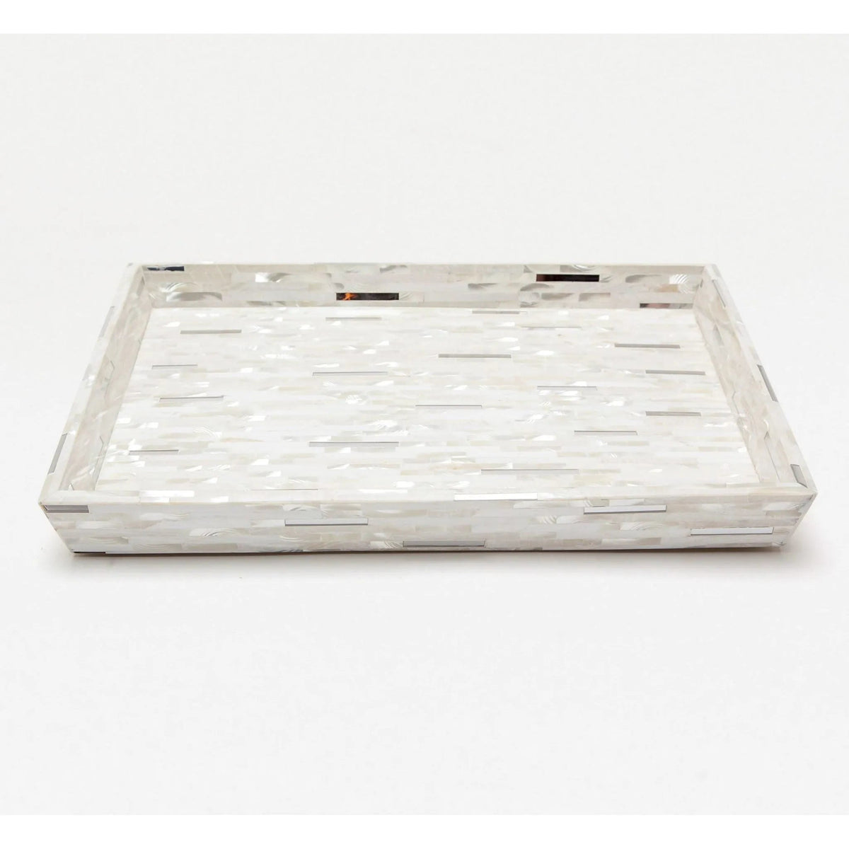Pigeon and Poodle PP000487 Cortona Trays in Silver Mix Shell/Metal Mix