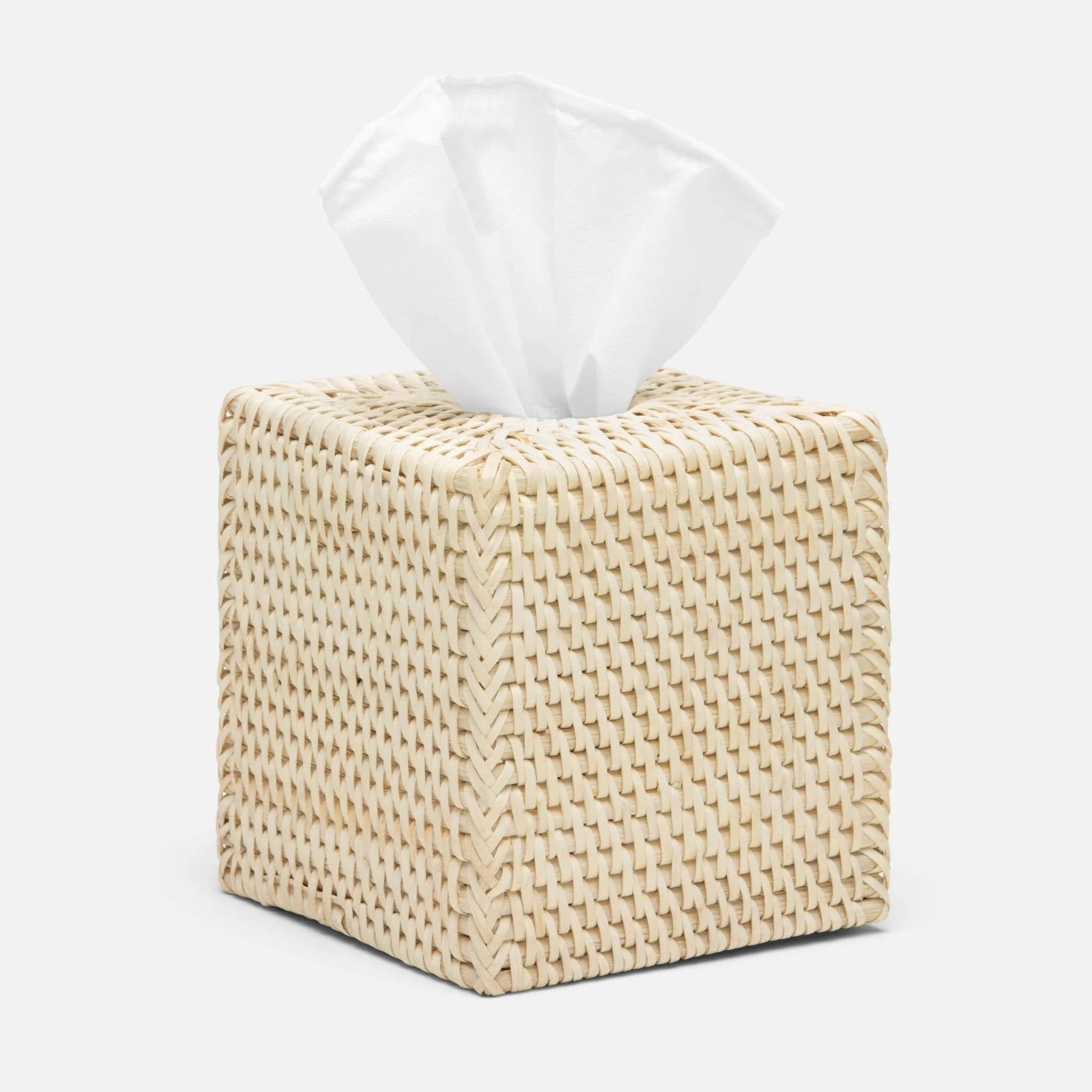 Pigeon and Poodle - PP000516 - Dalton Tissue Box - Dalton - Whitewashed Rattan