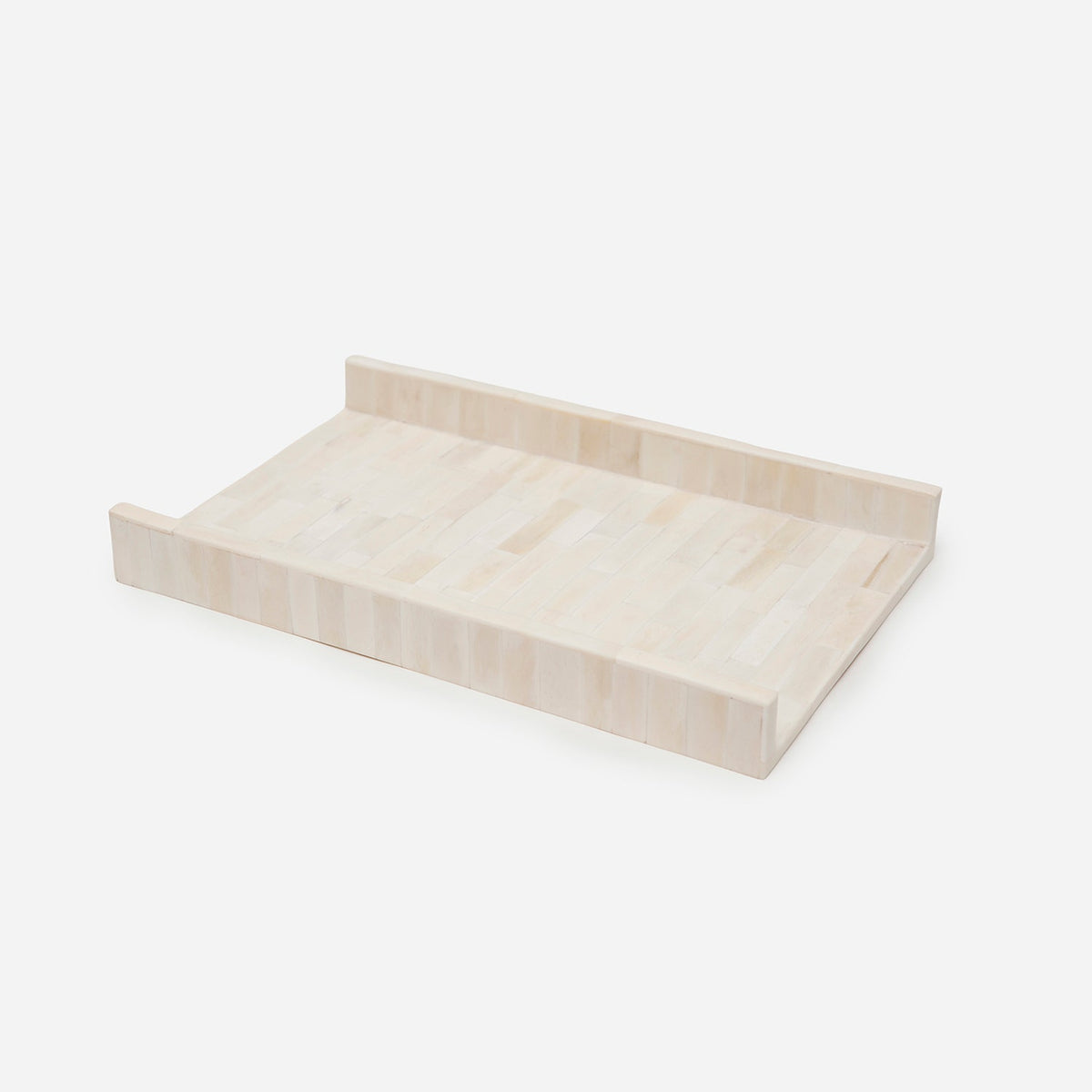 Pigeon and Poodle PP000612 Gaya Trays (12"L x 7.5"W x 1.5"H) in Vertical Natural Bone
