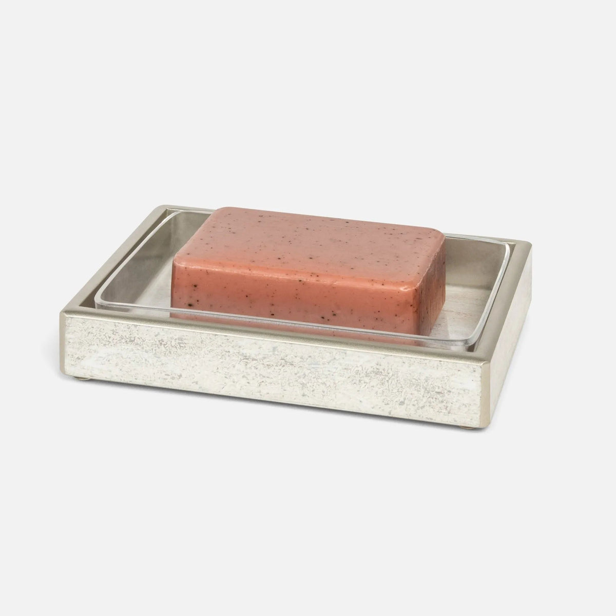 Pigeon and Poodle PP001155 Nora Soap Dish in Metallic Frost Painted Glass