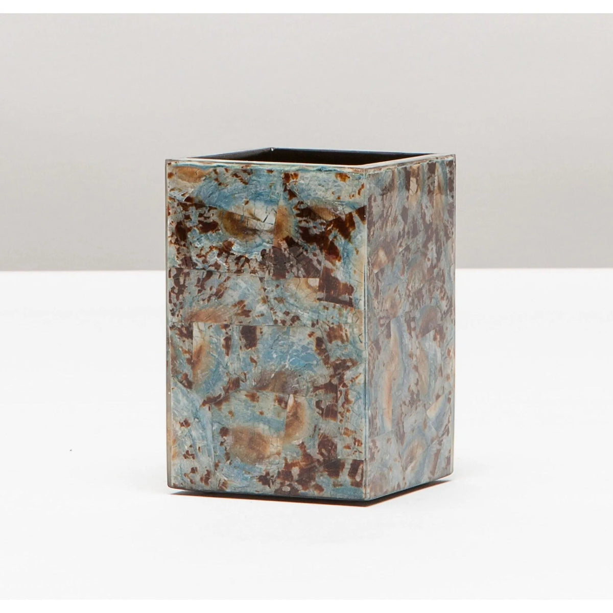 Pigeon and Poodle PP001392 Sitges Brush Holder in Blue Limpet Shell
