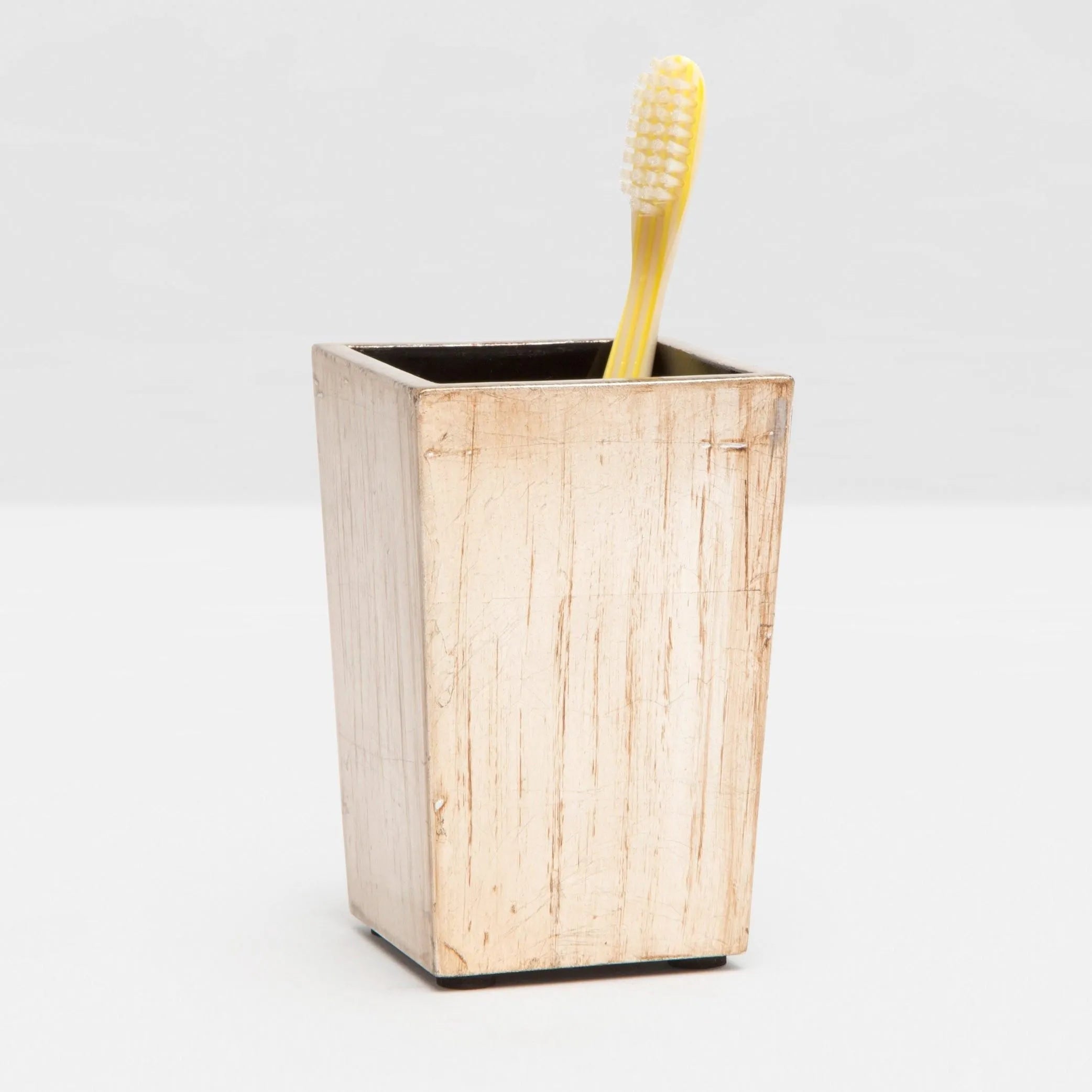 Pigeon and Poodle PP001431 Tanlay Brush Holder in Lacquered Silver Leaf