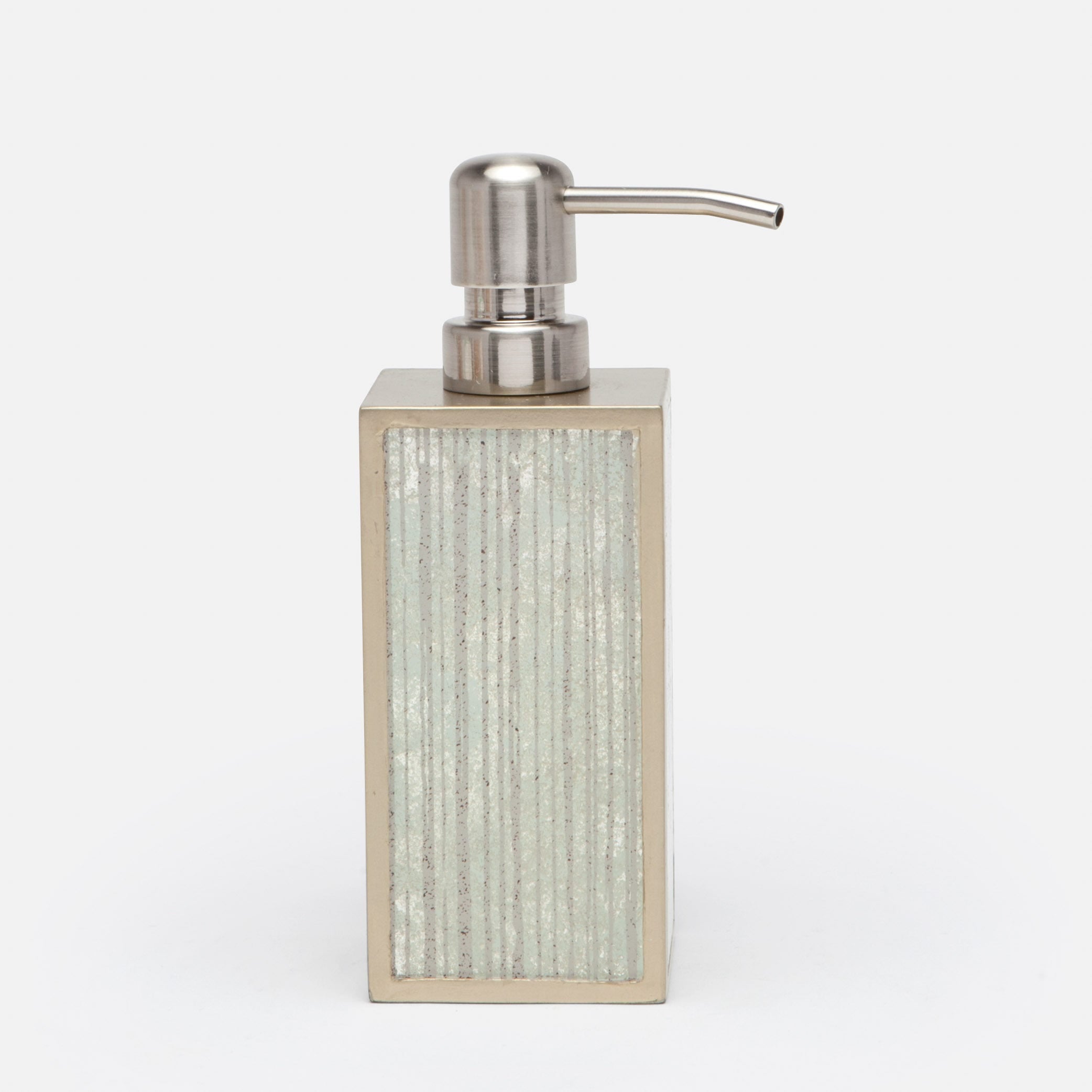 Pigeon and Poodle PP001589 Waterford Soap Pump in Gray Strips Painted Mirror