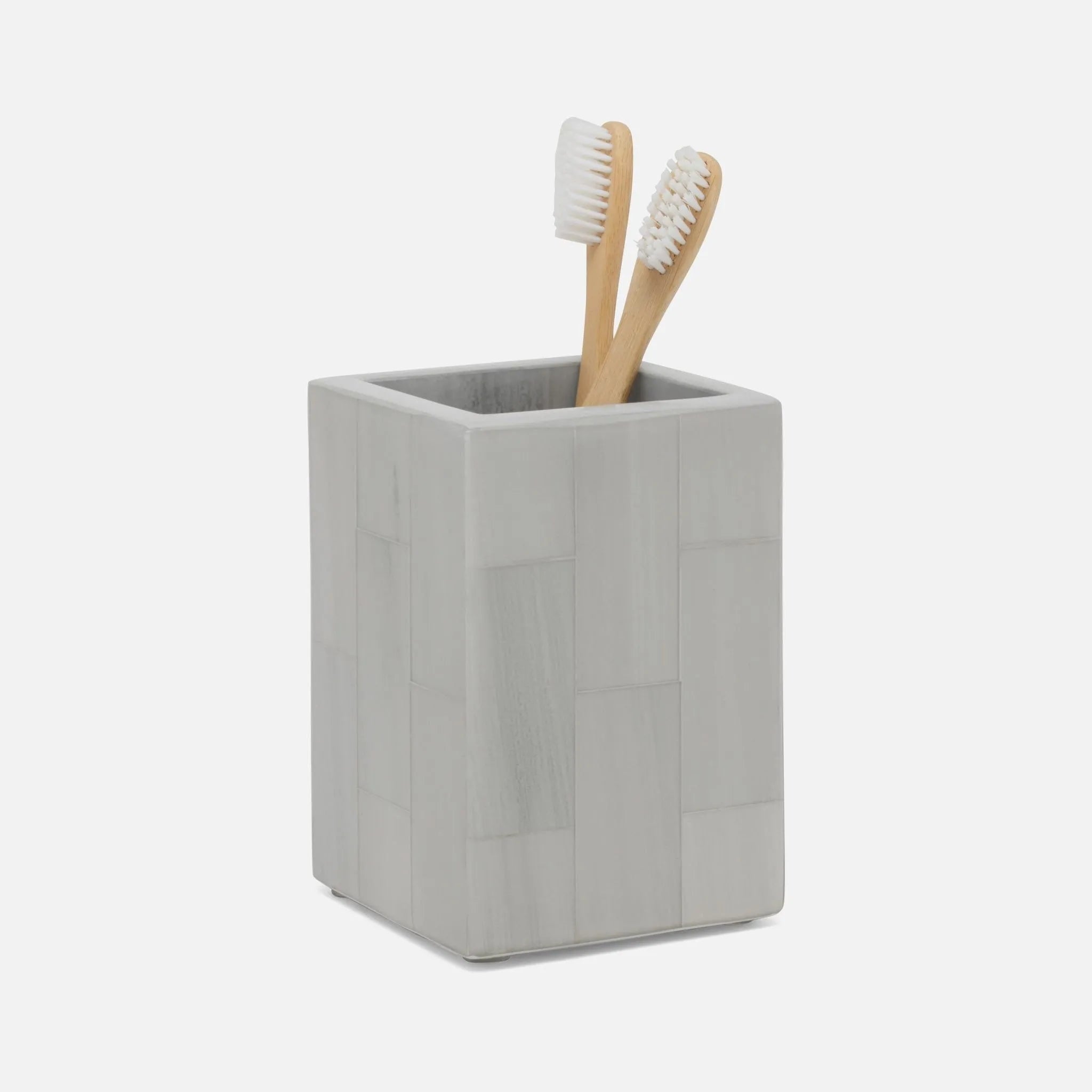 Pigeon and Poodle - PP005527 - Arles Brush Holder - Arles - Light Gray Faux Horn