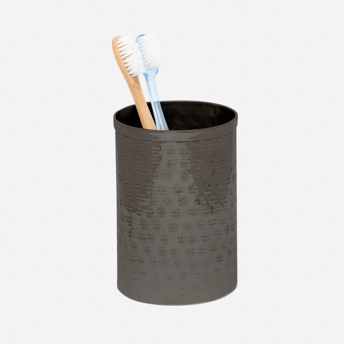 Pigeon and Poodle PP006014 Buren Brush Holder in Black Nickel Etched Metal