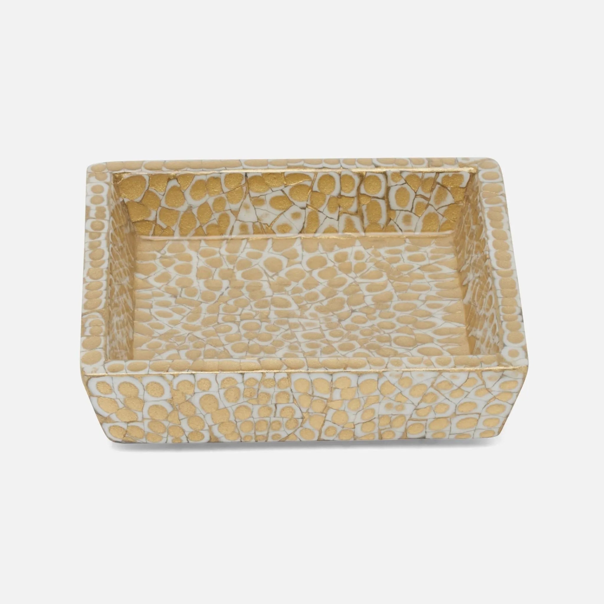 Pigeon and Poodle - PP005541 - Callas Soap Dish - Callas - Gold/White Lacquered Eggshell