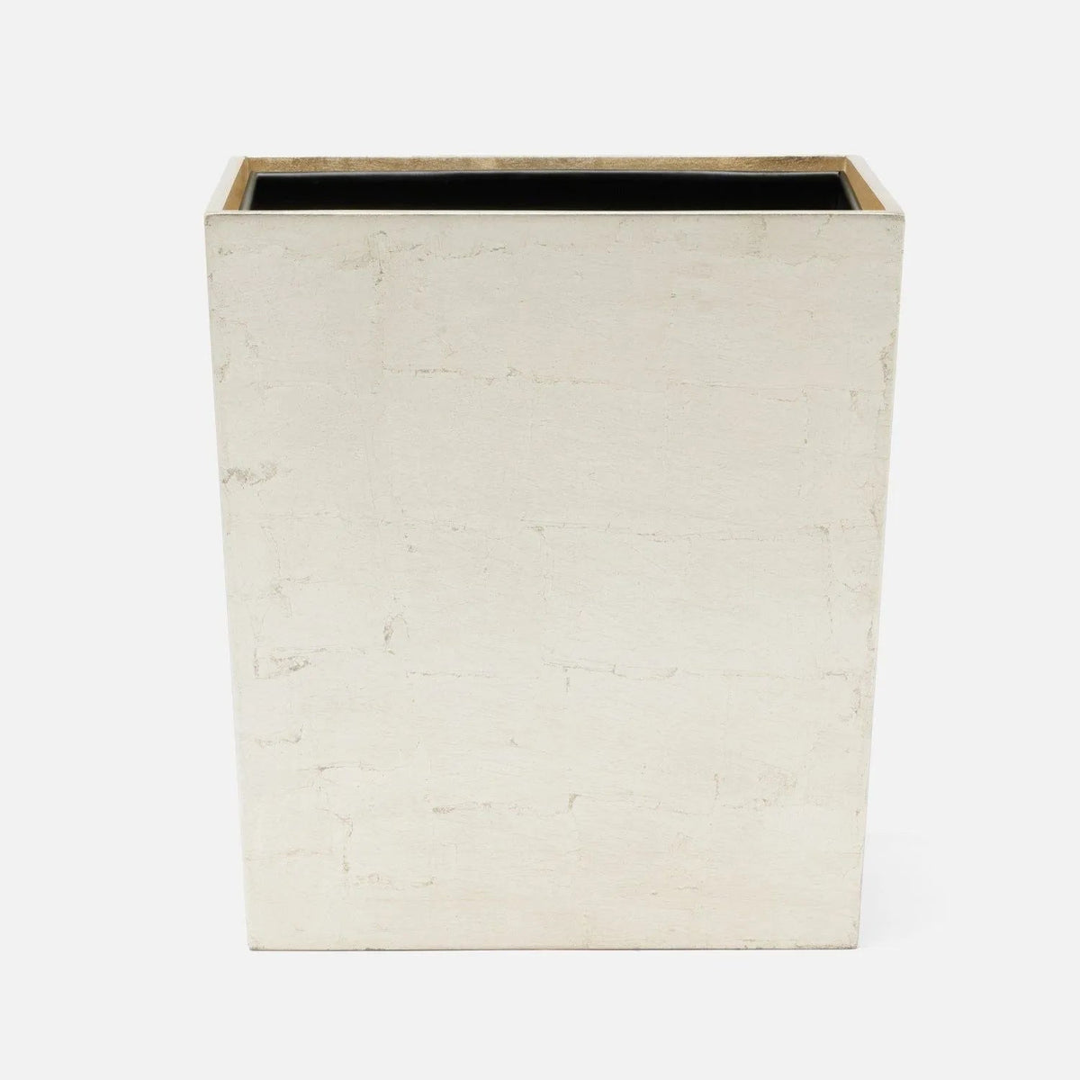 Pigeon and Poodle PP007269 Davos Wastebasket (Rectangular) in Champagne Gold Silver Leaf