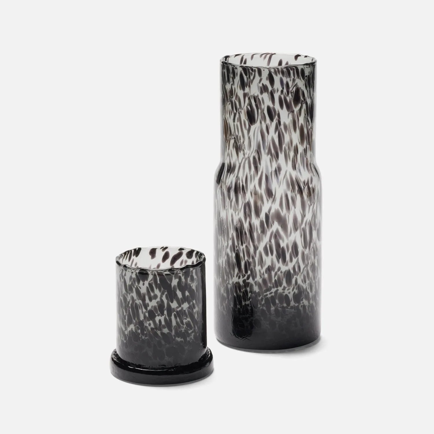 Pigeon and Poodle - PP006764 - Faro Glass Carafe - Faro - Black Leopard Hand Blown Glass