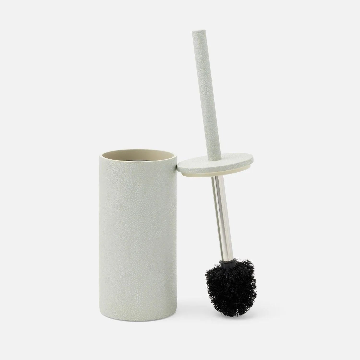 Porte-brosse de toilette Pigeon and Poodle PP007131 Manchester, gris nuage, imitation galuchat réaliste