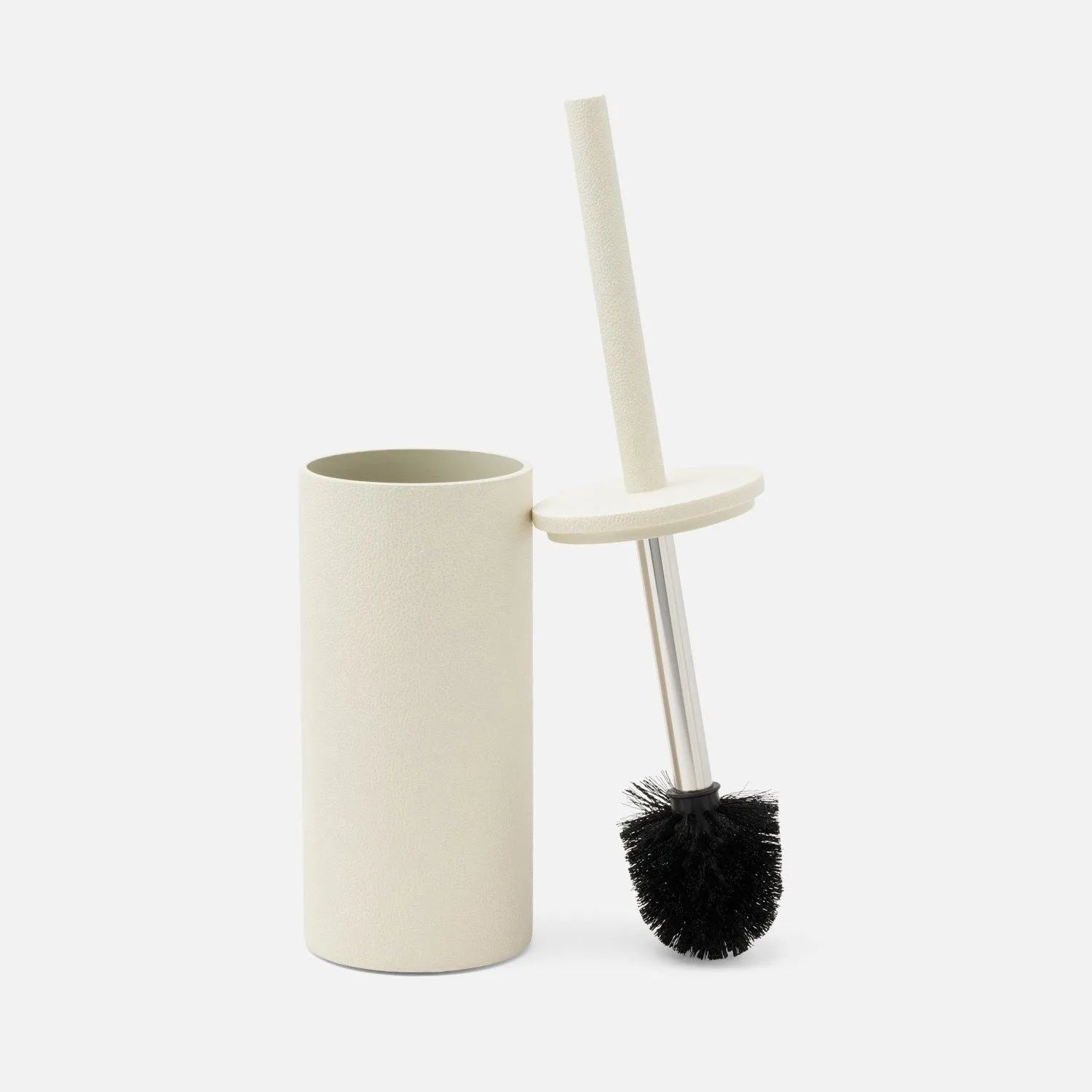 Porte-brosse WC Pigeon and Poodle PP007125 Manchester, coloris neige, imitation galuchat réaliste