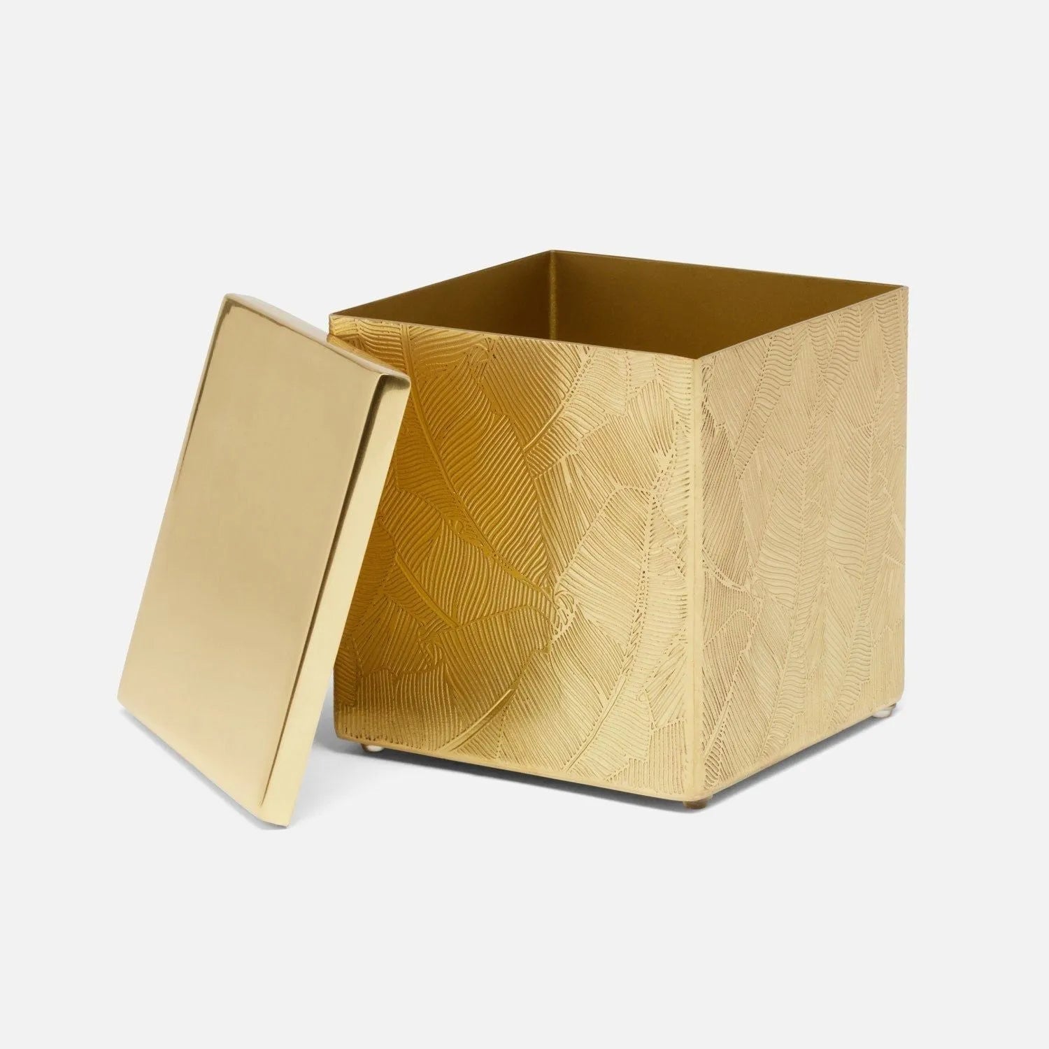 Pigeon and Poodle PP007060 Mancora Bath Canister in Shiny Brass Etched Brass