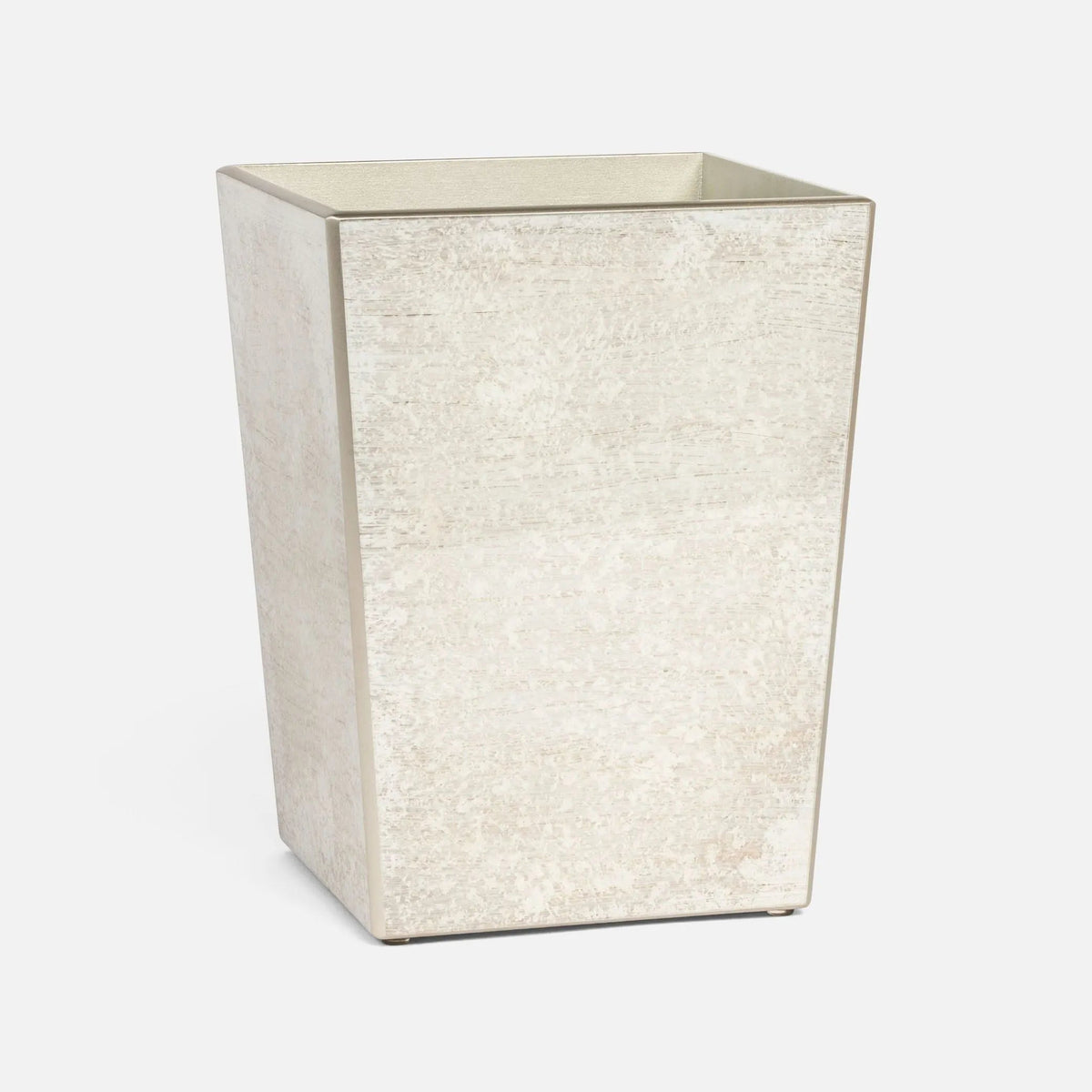 Pigeon and Poodle PP001160 Nora Wastebasket (Square) in Metallic Frost Painted Glass