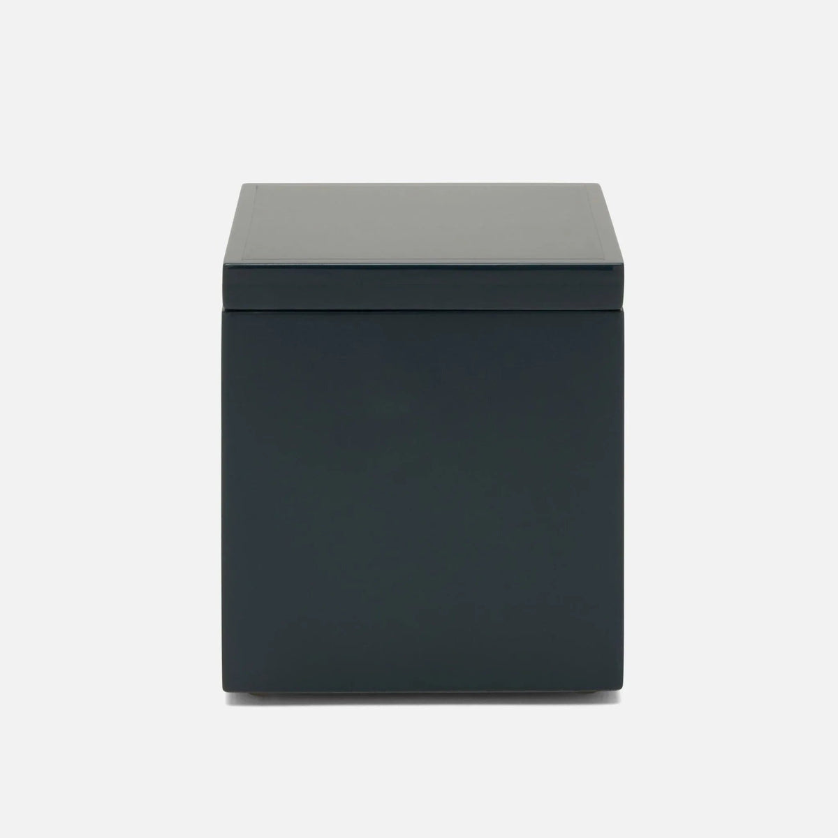 Pigeon and Poodle PP004573 Quincy Bath Canister in Matte Navy Lacquered Wood