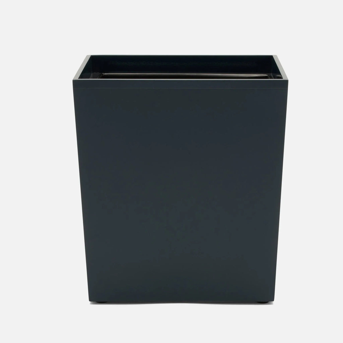 Pigeon and Poodle PP004579 Quincy Wastebasket (Rectangular) in Matte Navy Lacquered Wood