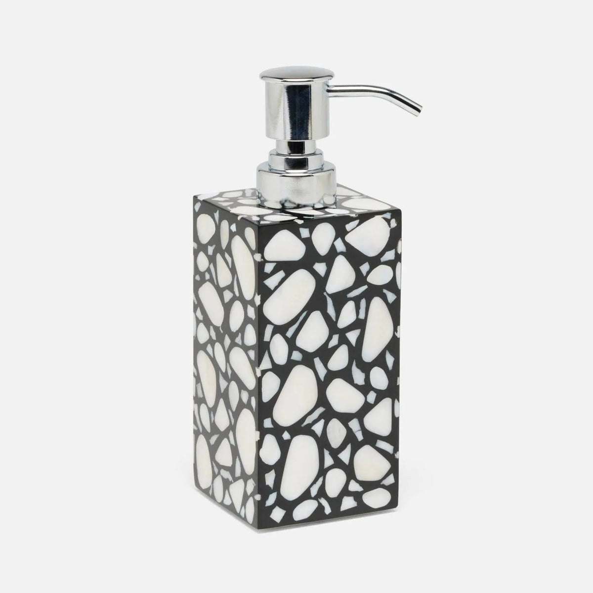 Pigeon and Poodle PP007072 Remini Soap Pump in Black Resin/White Shell