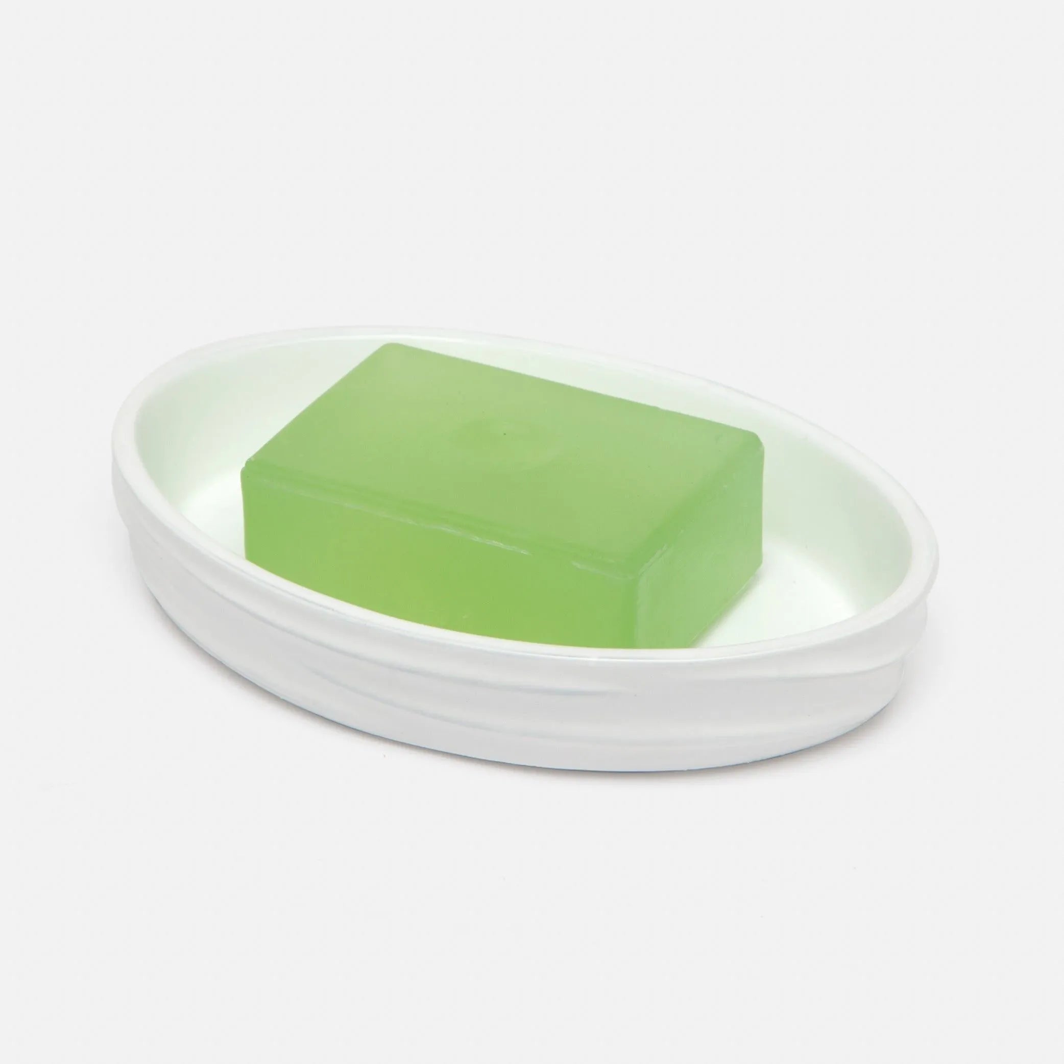 Pigeon and Poodle PP001410 Solin Soap Dish in White Lacquer Resin