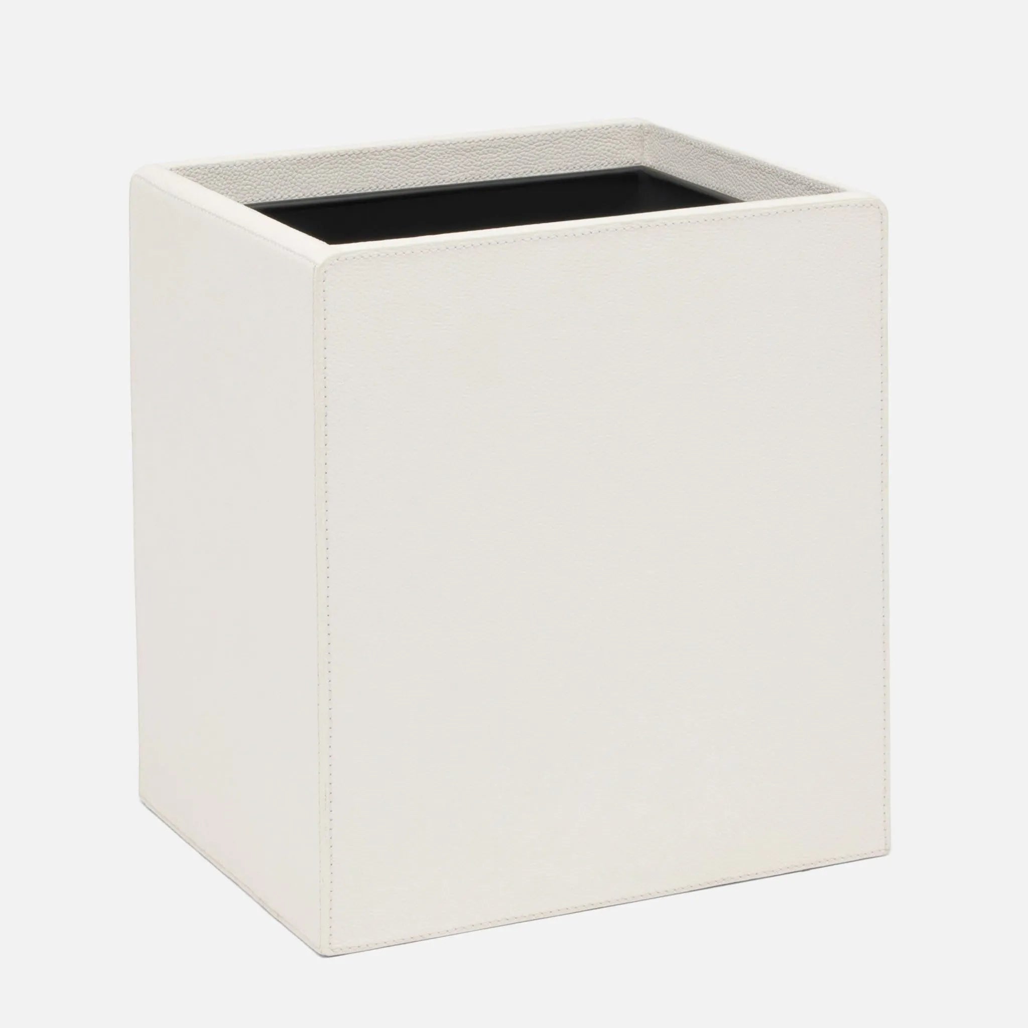 Pigeon and Poodle - PP005711 - Victoria Wastebasket - Victoria - White Full-Grain Leather