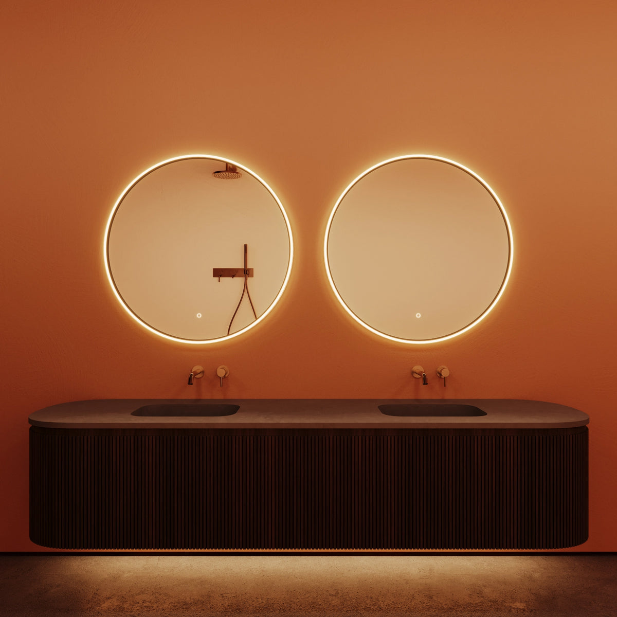 Paris Mirror ORVER4040CCT-TS-BLK Orvella Round LED Mirror in Black