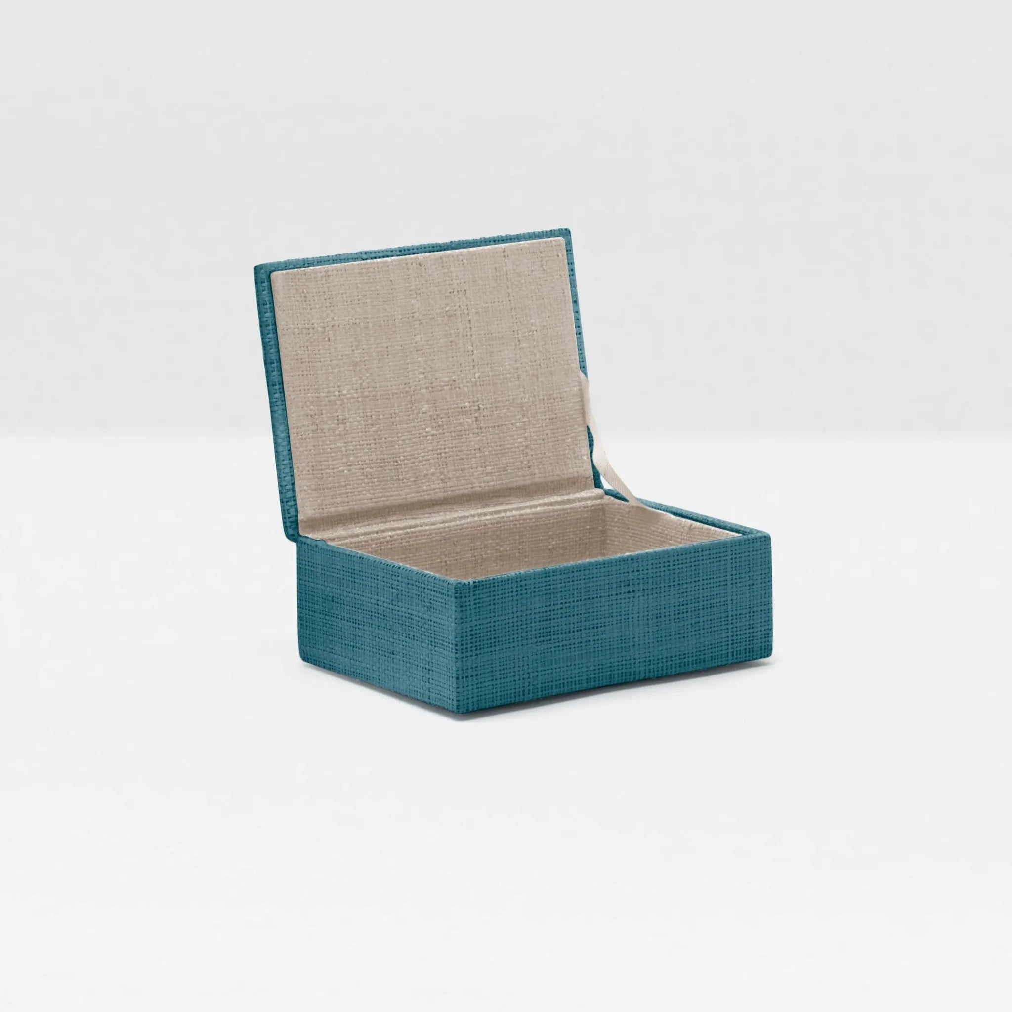Pigeon and Poodle - PP002649 - Bayan Woven Raffia Box - Bayan - Turquoise Raffia