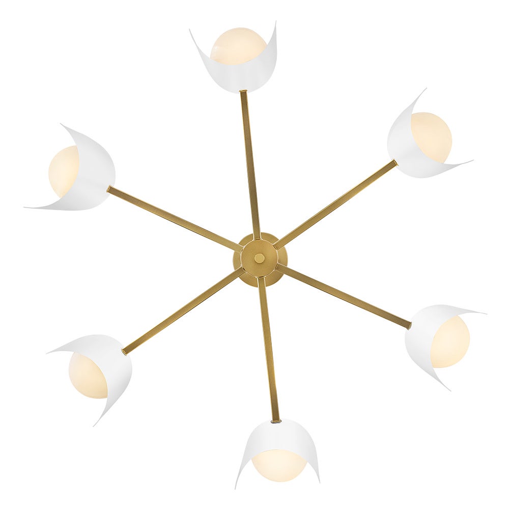Lark 84236LCB-SO Zuri Tier in Lacquered Brass with Satin Off-White accents