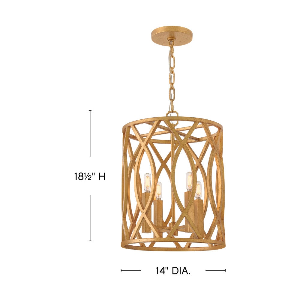 Éclairage Hinkley 45787DA Leona Suspension en laiton vieilli
