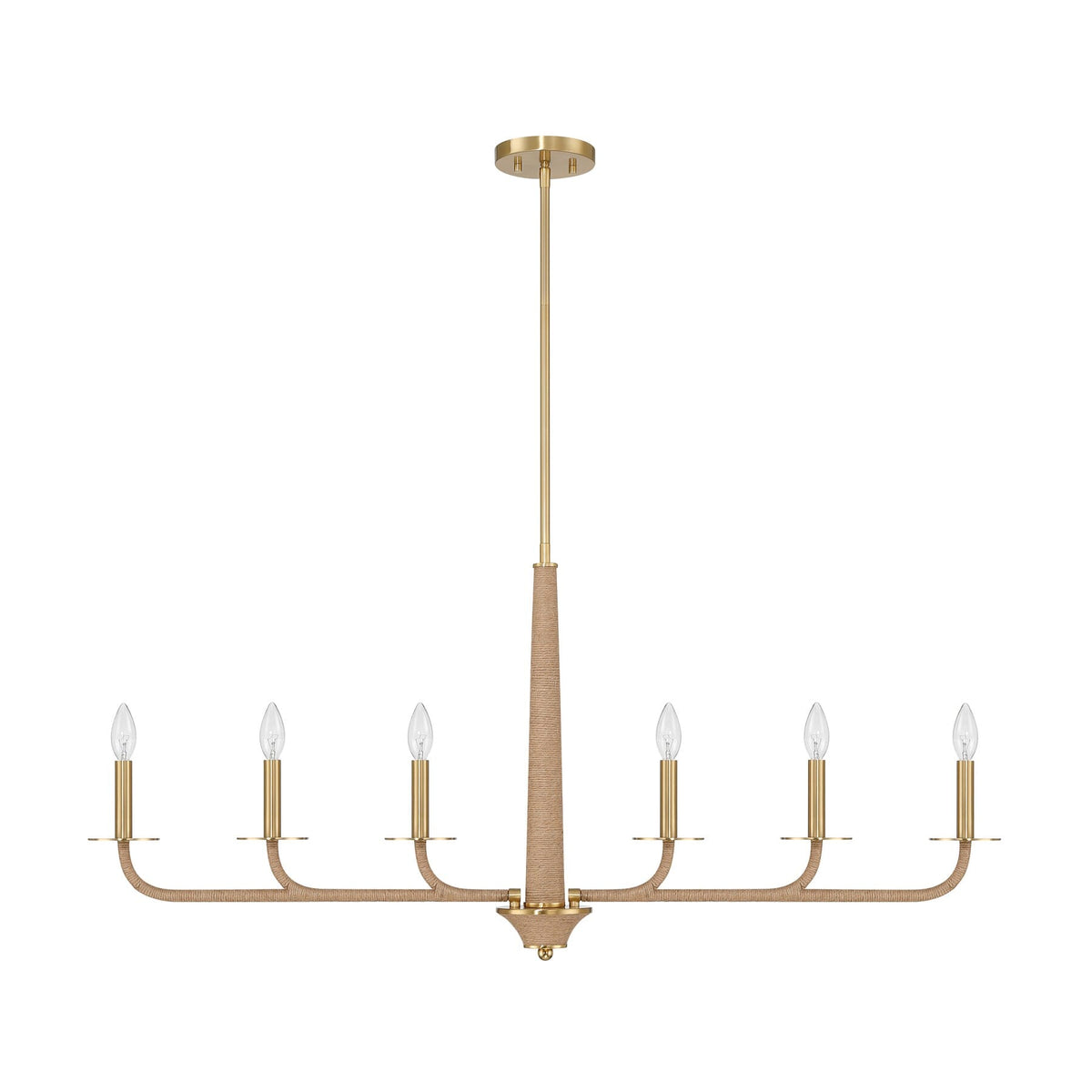 Savoy House 1-1827-6-320 Cannon Linear Chandelier in Warm Brass and Rope