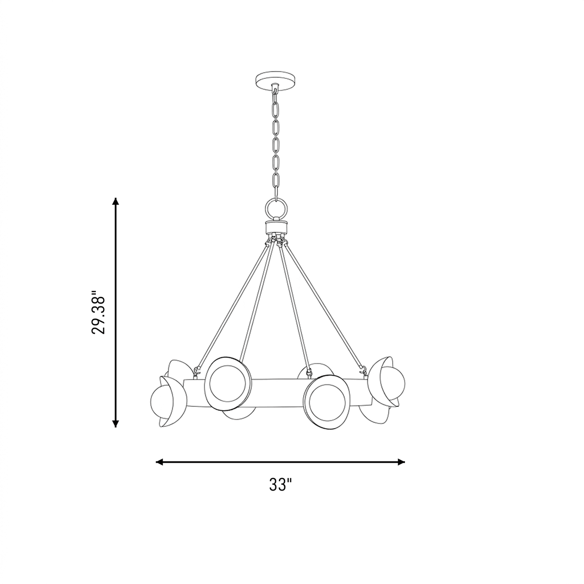 Savoy House 1-2411-8-343 Pierson Chandelier in Black Cashmere and True Gold