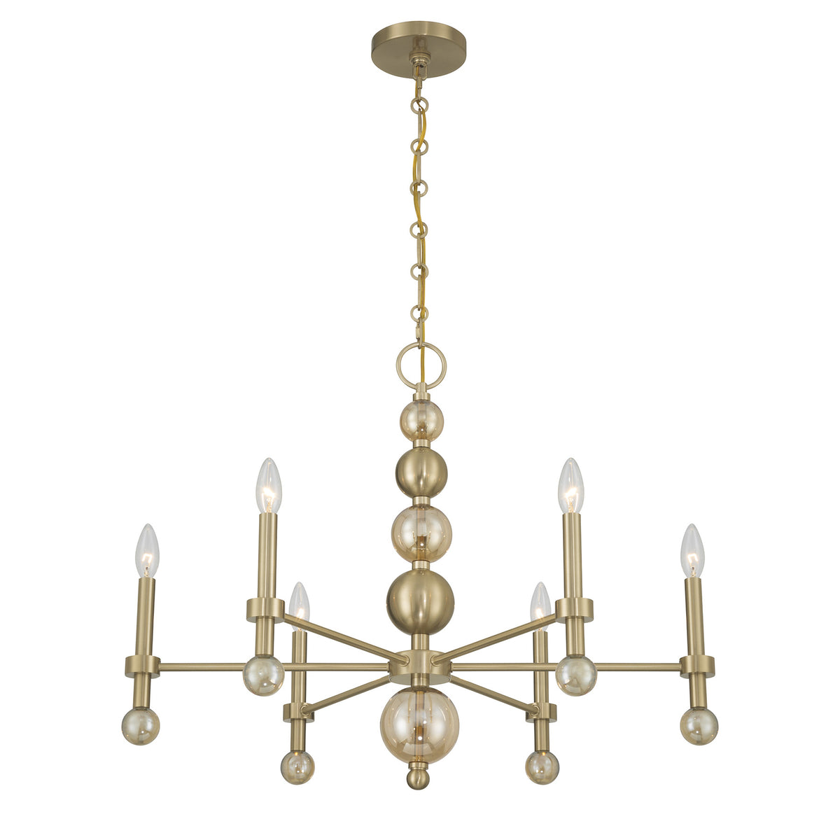 Savoy House 1-2511-6-127 Crescent Chandelier in Noble Brass