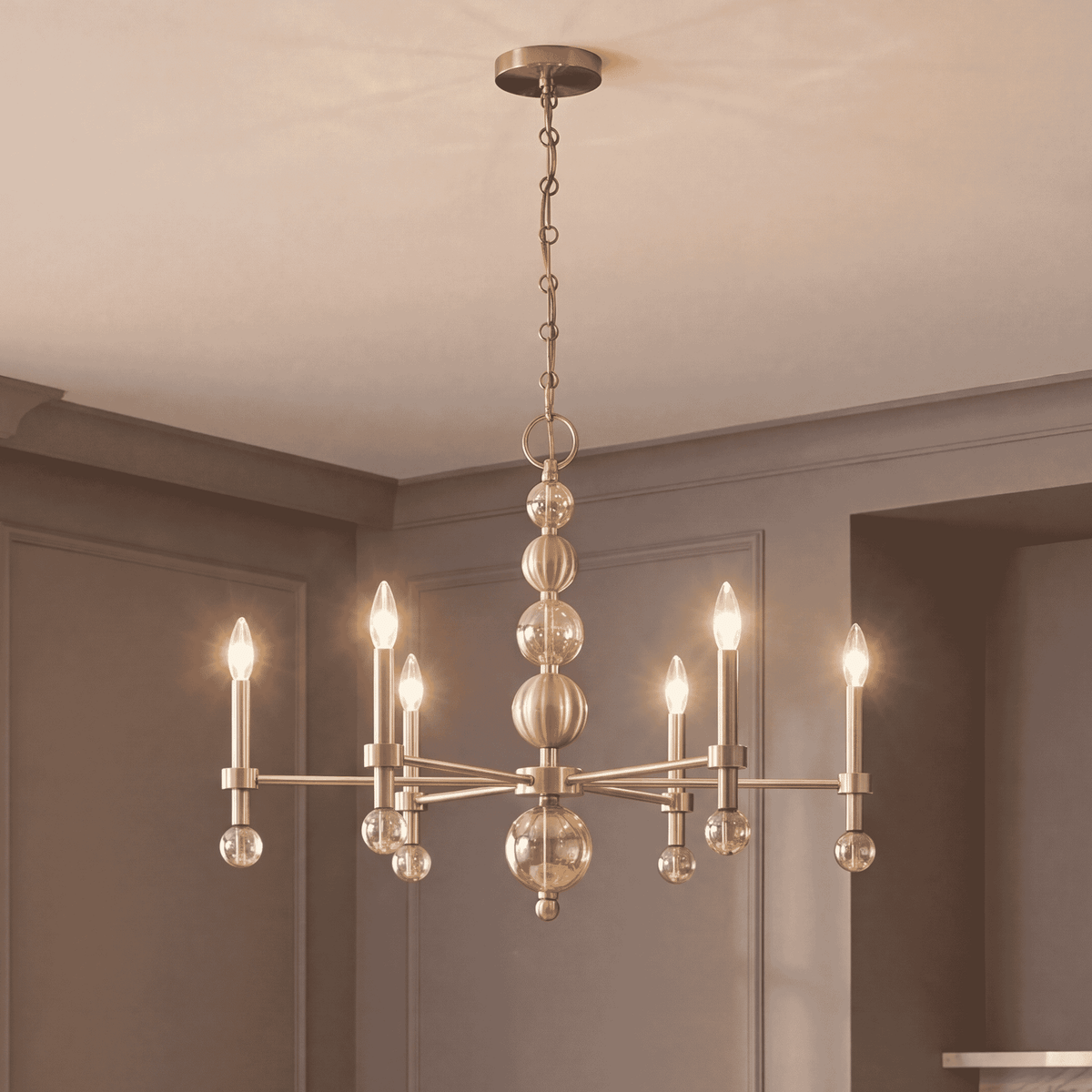 Savoy House 1-2511-6-127 Crescent Chandelier in Noble Brass