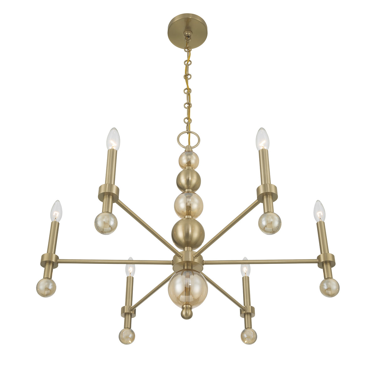 Savoy House 1-2511-6-127 Crescent Chandelier in Noble Brass