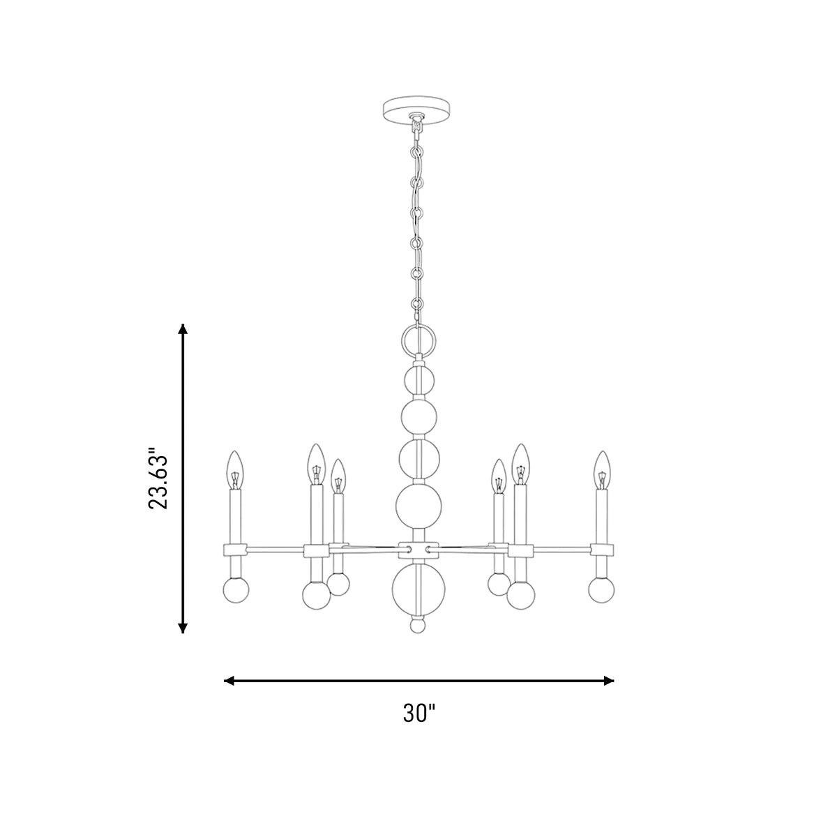 Savoy House 1-2511-6-127 Crescent Chandelier in Noble Brass