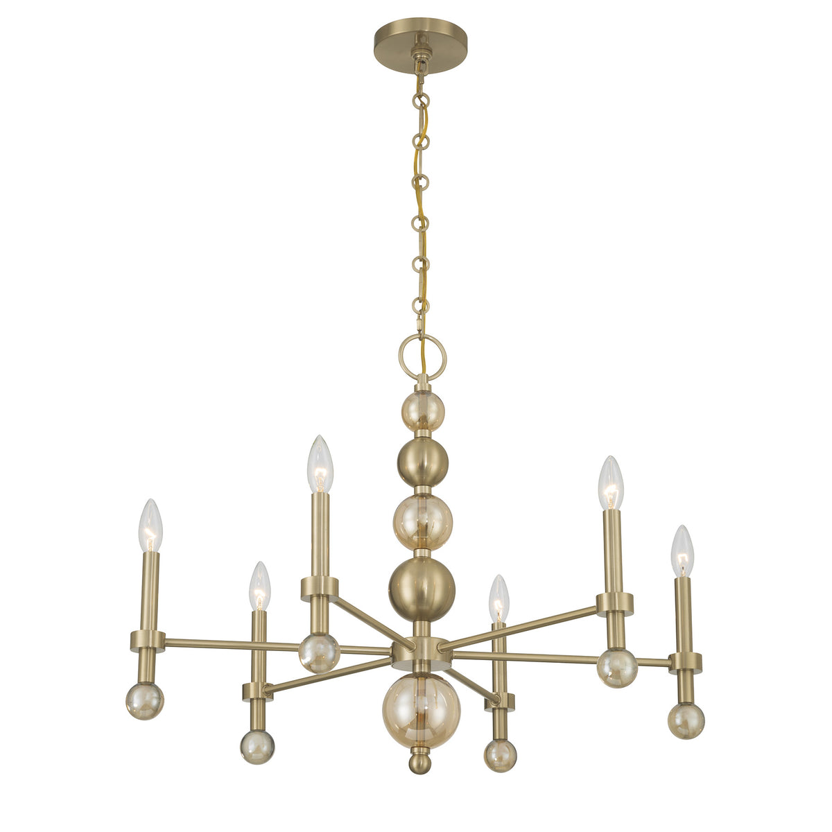 Savoy House 1-2511-6-127 Crescent Chandelier in Noble Brass