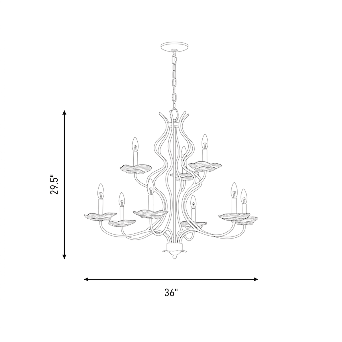 Savoy House 1-2990-9-38 Lilly Chandelier in Royal Gold