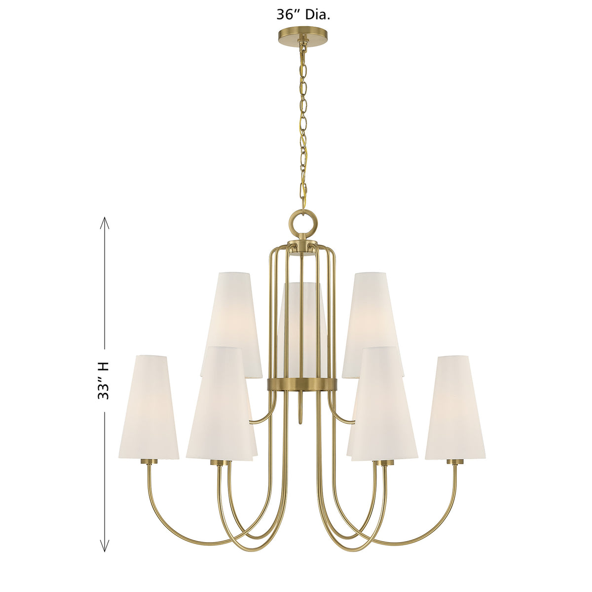 Savoy House 1-4701-9-322 Wilkes Chandelier in Warm Brass