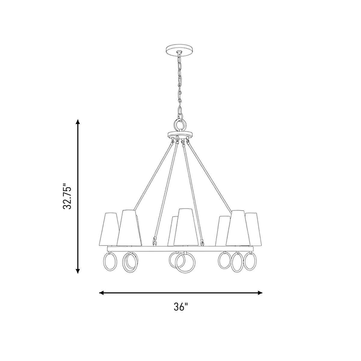 Savoy House 1-4702-8-322 Wilkes Chandelier in Warm Brass