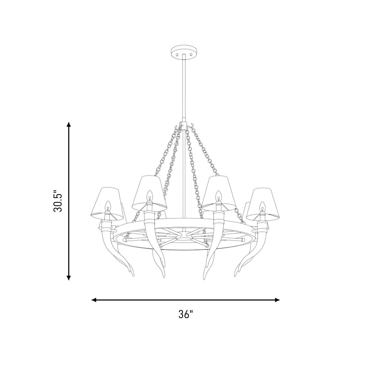 Savoy House 1-6306-8-322 Hearne Chandelier in Warm Brass