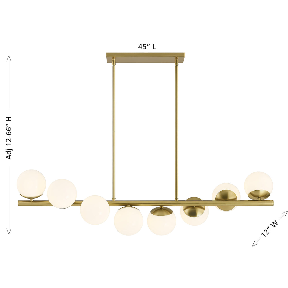 Savoy House 1-6524-8-322 Turin Linear Chandelier in Warm Brass
