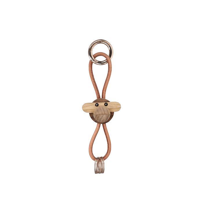 Porte-clés singe Kay Bojesen 39807 en teck/limba doré