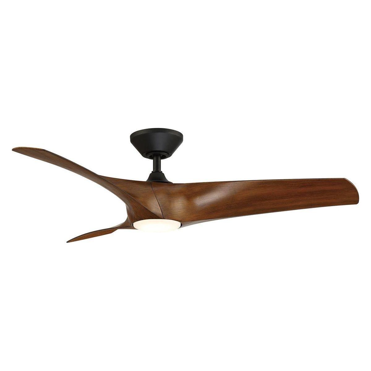 Modern Forms Fans Canada - FR-W2006-52L-MB/DK - 52"Ceiling Fan - Zephyr - Matte Black/Distressed Koa