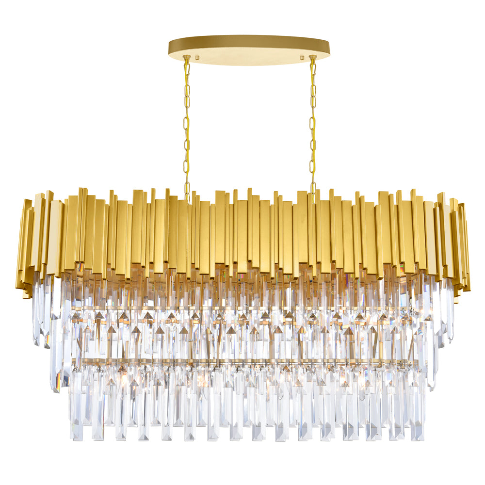 CWI Lighting Canada - 1112P38-9-169 - Nine Light Pool Table Light - Deco - Medallion Gold