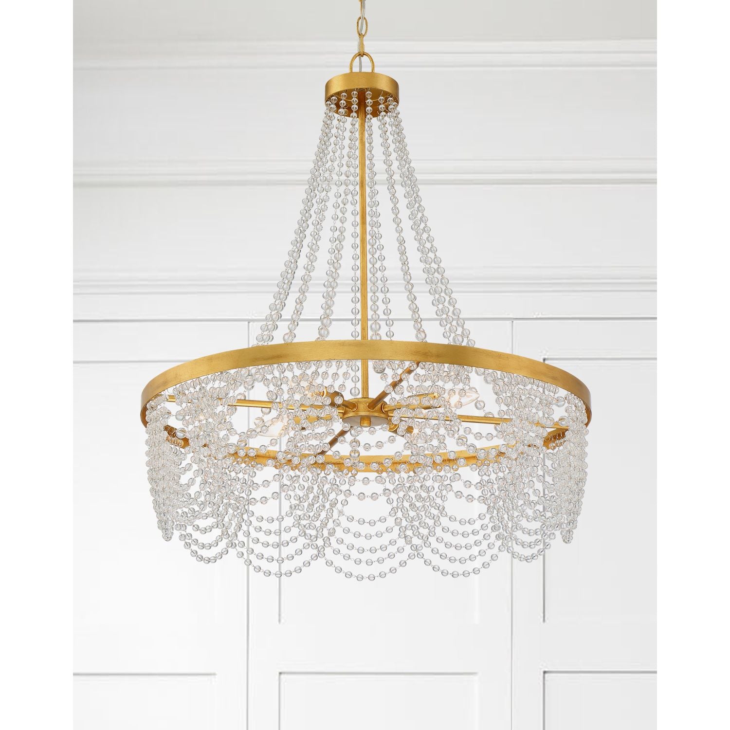 Crystorama - FIO-A9104-GA-CL - Four Light Chandelier - Fiona - Antique Gold