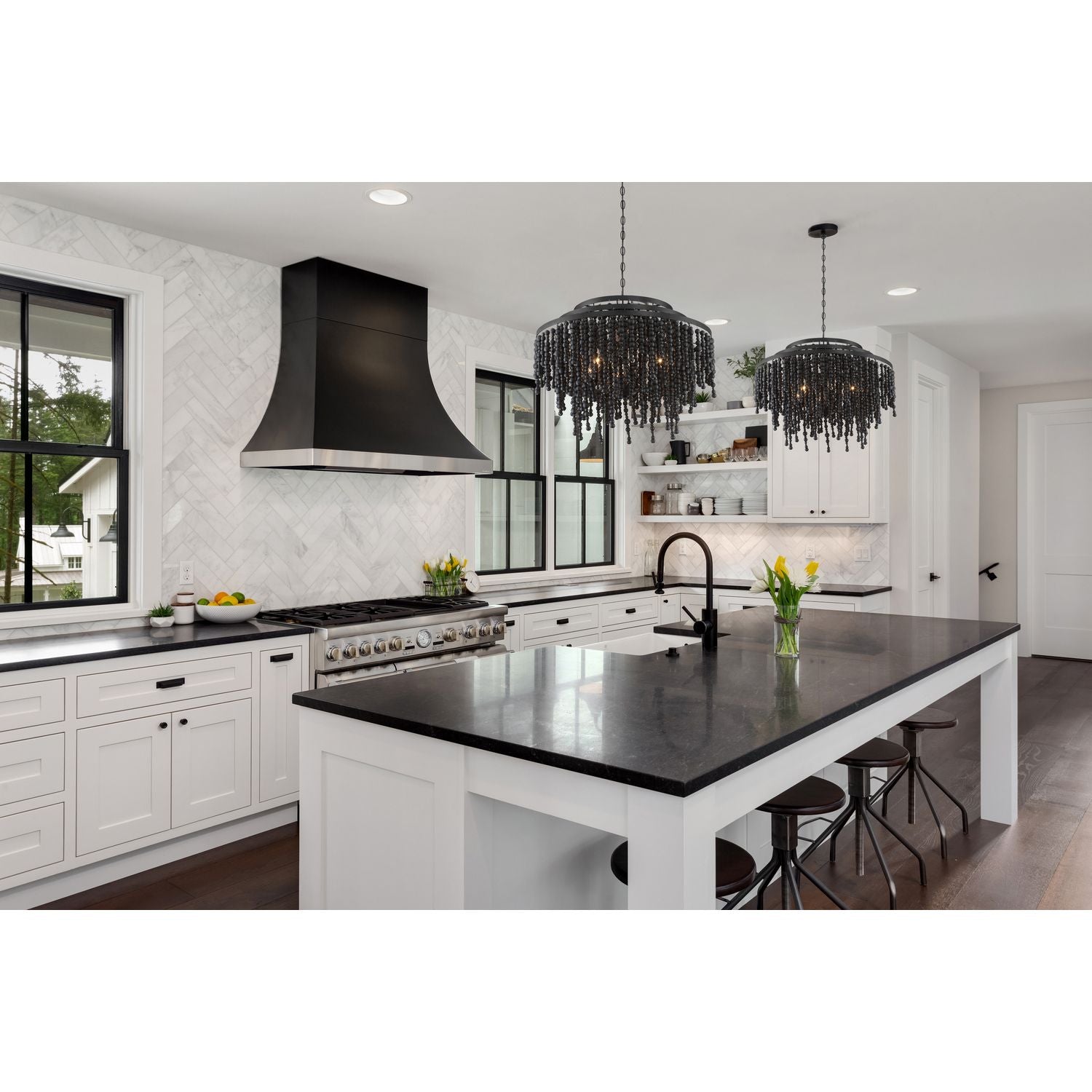 Crystorama - POP-A5076-MK - Six Light Chandelier - Poppy - Matte Black
