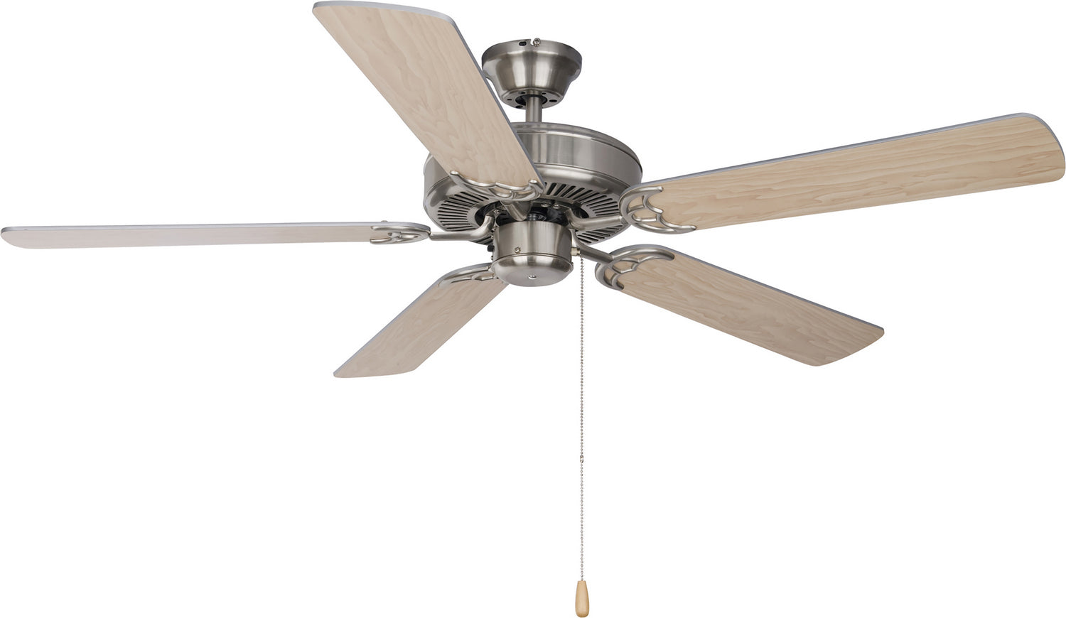 Maxim Lighting 89905SNSM Basic-Max Ceiling Fan in Satin Nickel / Silver / Maple