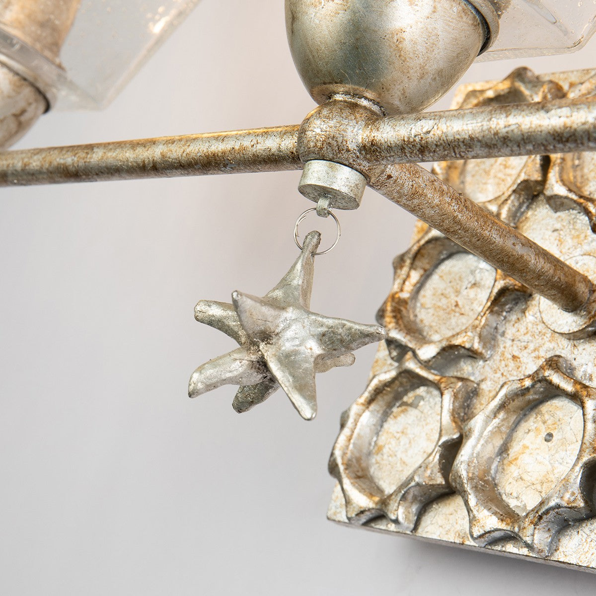 Lucas + McKearn - BB1002S-3 - Applique murale trois lumières - Étoile - Feuille d'argent